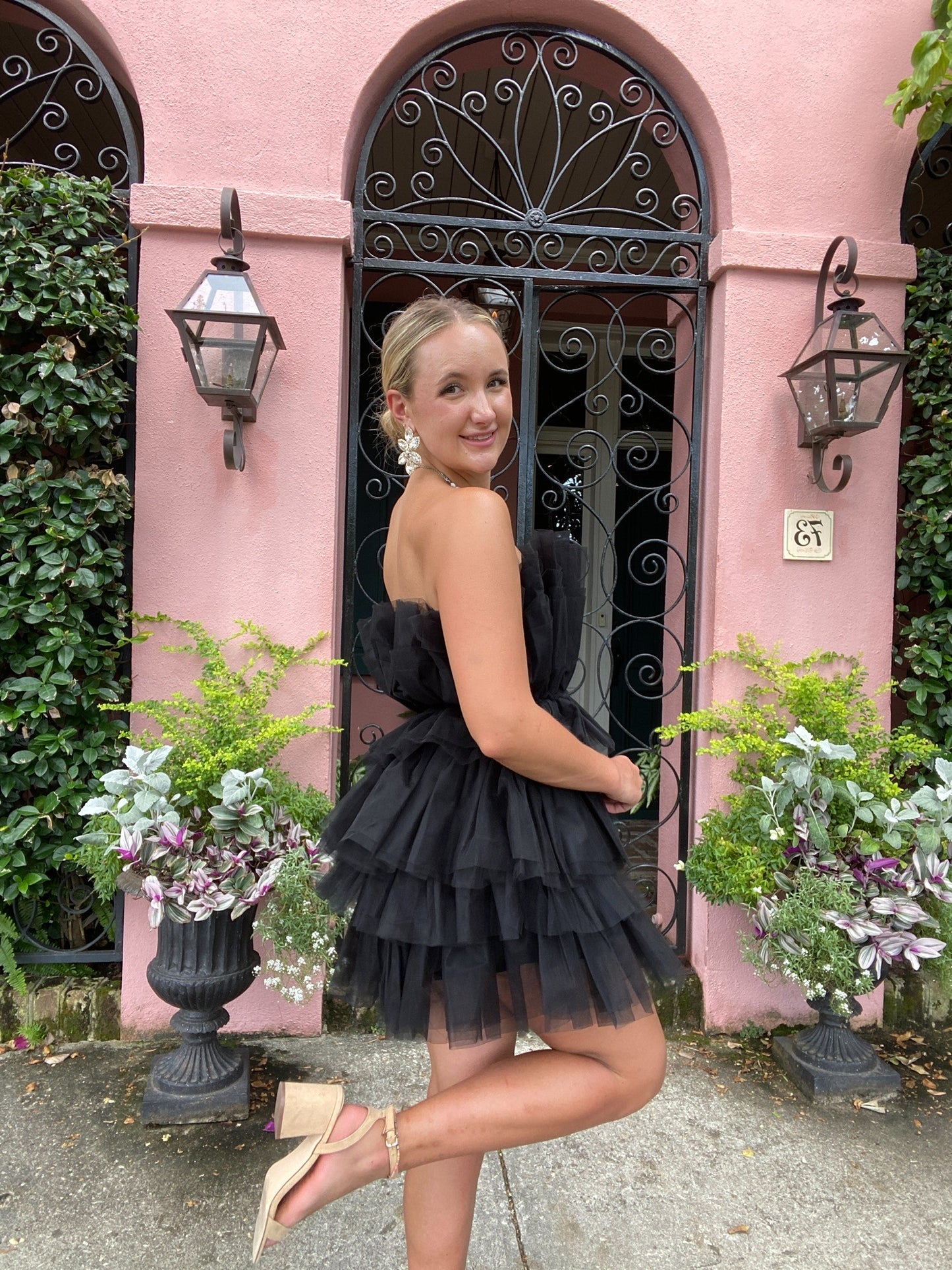 "Main Character" Black Tiered Tulle Dress