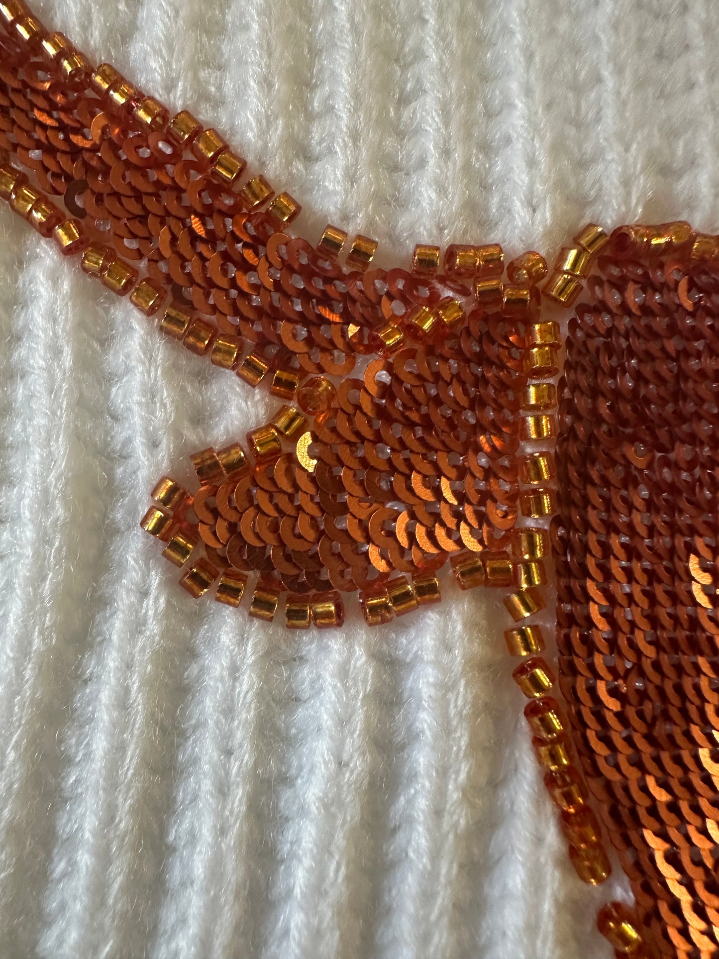 Queen of Sparkles Licensed Texas Fringe Bead Sweater Tank - Size M. AS IS, FINAL SALE