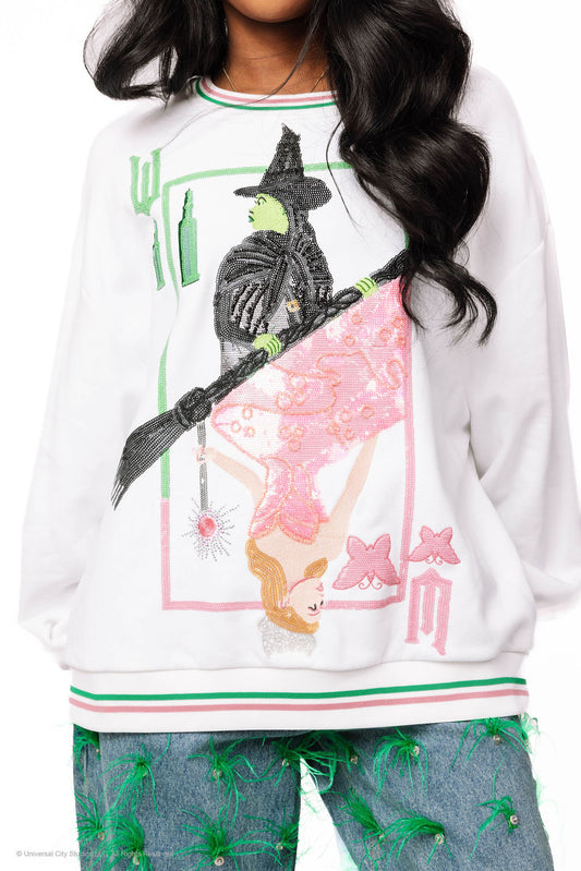 Queen of Sparkles Elphaba & Glinda Card Sweatshirt