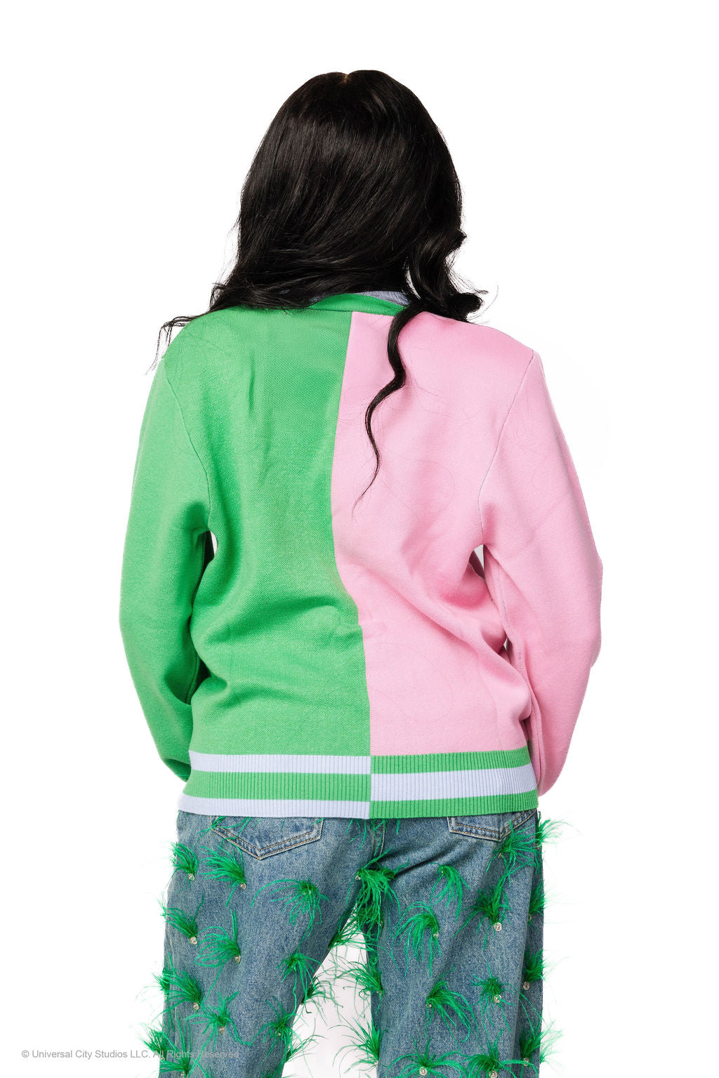 Queen of Sparkles Colorblock Glinda & Elphaba Button Up Cardigan