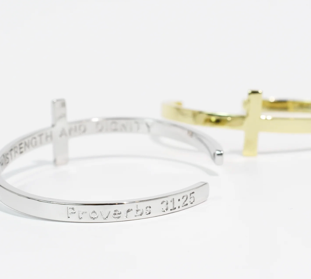 "She is Clothed with Strength and Dignity" Bangle Bracelet