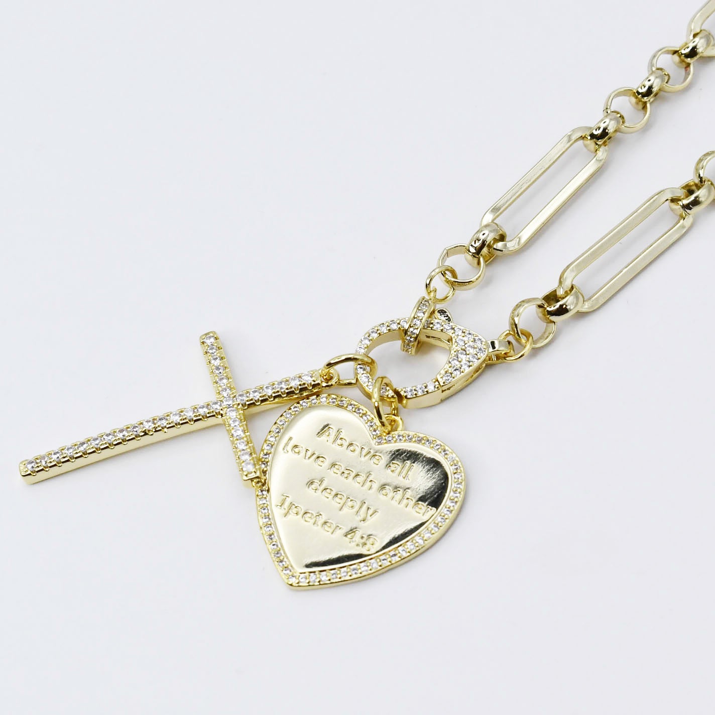 Above All Love Each Other Gold Necklace