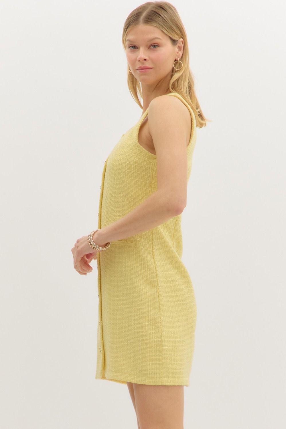 yellow tweed dress Alexis Butter Yellow Tweed Dress Medium