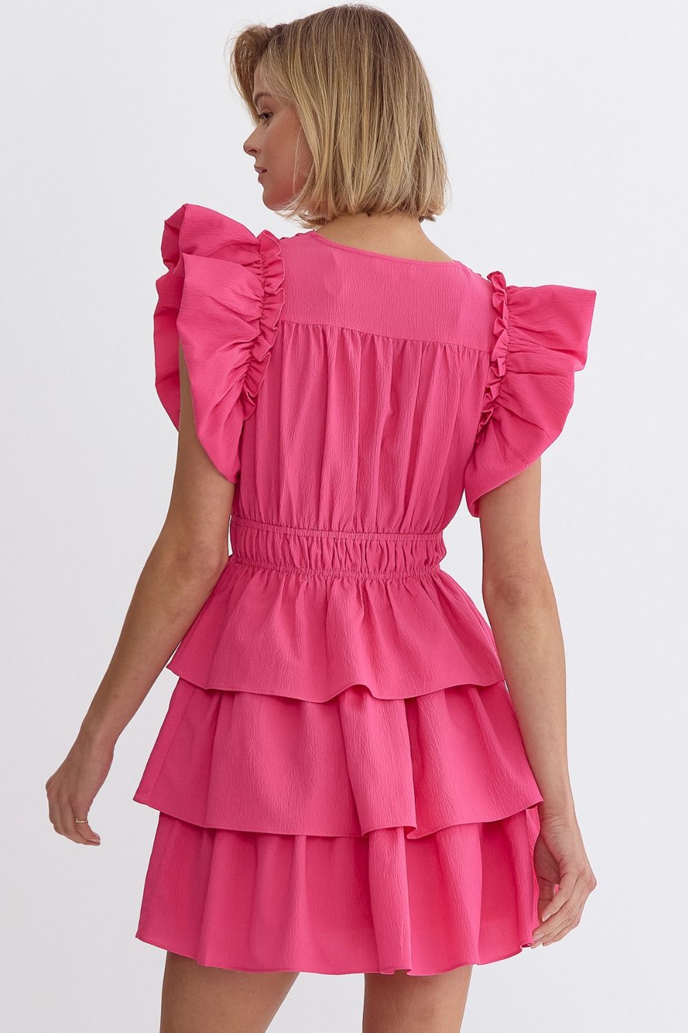 "Camellia" Pink Ruffled Dress