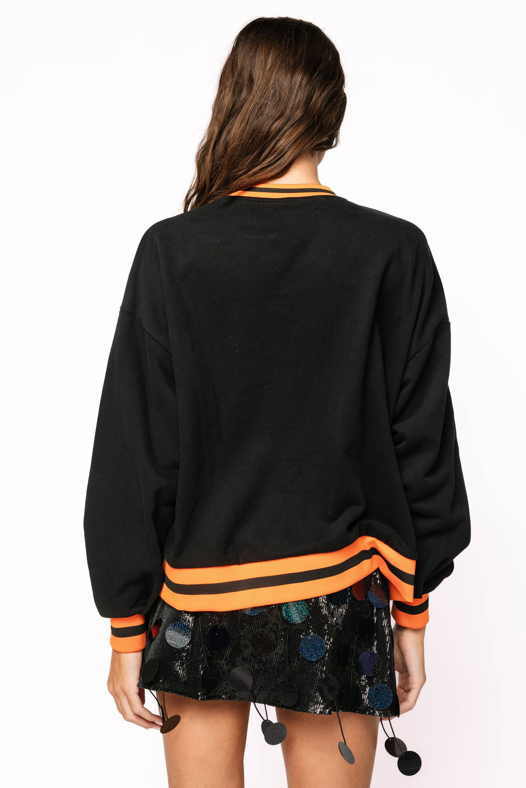 Queen of Sparkles Black Halloween Pumpkin Candy Bucket Sweatshirt