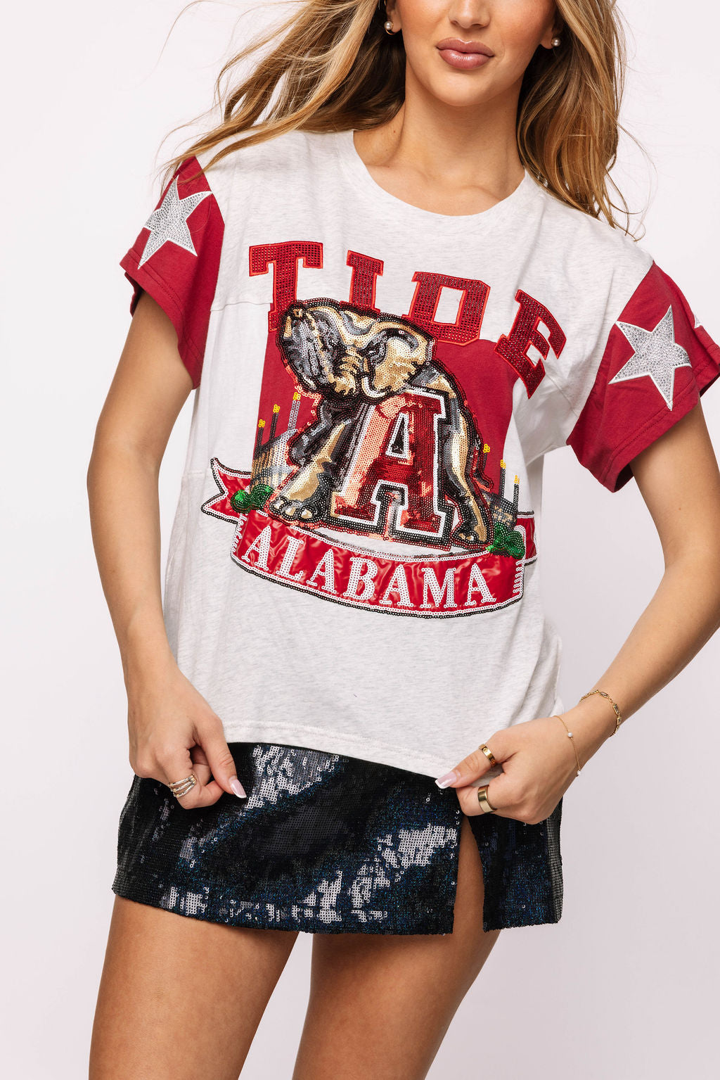 Queen of Sparkles Alabama Crimson Tide Vintage Stadium Tee The Dadgum Debutante Boutique Queen of Sparkles Alabama Crimson Tide Vintage Stadium Tee The Dadgum Debutante Boutique
